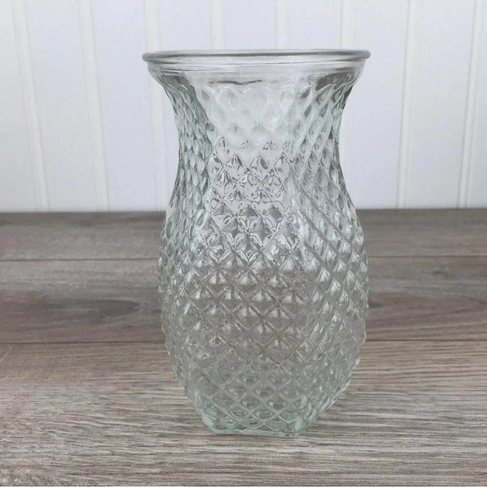 Vintage Pineapple Glass Vase Tiki Bar Cottagecore Coastal Decor